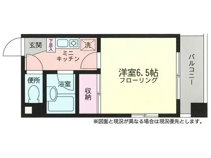 ラ・ルーン茅ヶ崎(1K/4階)の間取り写真