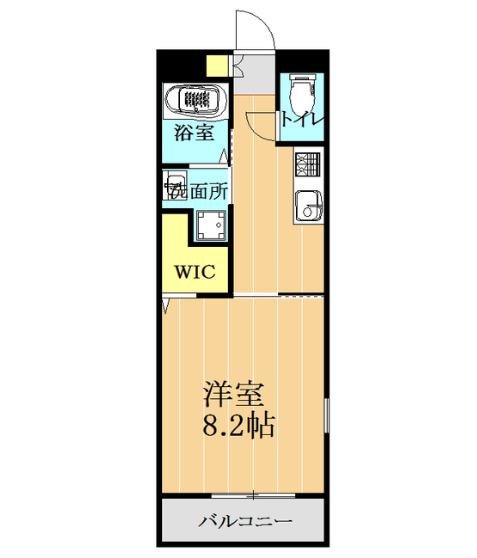 エフィシア新外(1K/4階)の間取り写真