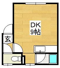 コーポベルバード(ワンルーム/2階)の間取り写真
