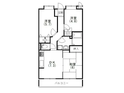 メゾンムラマツI(3DK/1階)の間取り写真