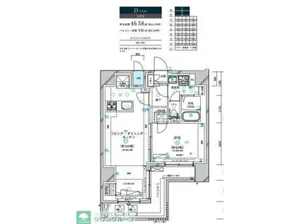 CREST TAPP川崎ウエスト(1LDK/8階)の間取り写真