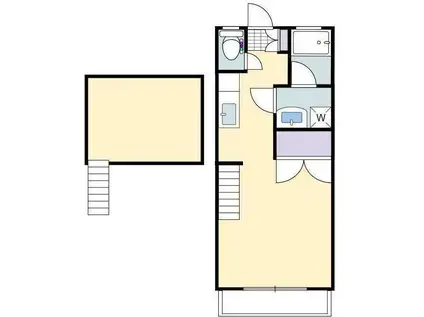 ルミネンス本郷 II(1K/2階)の間取り写真