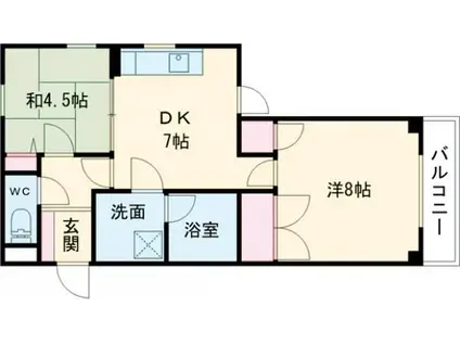 パティオ香里園東(2DK/2階)の間取り写真