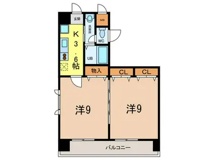 キャッスルプラザ甲子園アネックス(2K/5階)の間取り写真