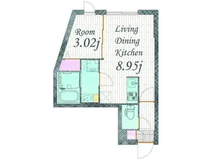 QUADOR車道(1LDK/4階)の間取り写真