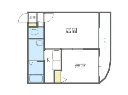 カルムハピネス南郷(1LDK/2階)の間取り写真