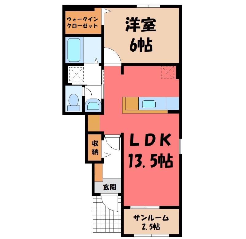 シャイニング I(1LDK/1階)の間取り写真