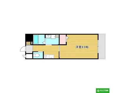 グランメール大分駅南(1K/2階)の間取り写真