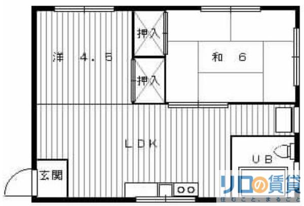 新大阪土井コーポ(1LDK/2階)の間取り写真