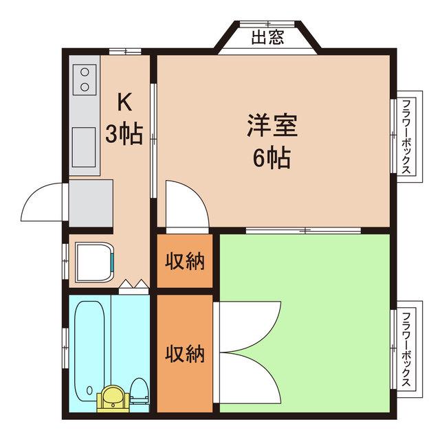 サンパティック取手(2DK/2階)の間取り写真