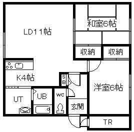 ライフアート南永山(2LDK/1階)の間取り写真
