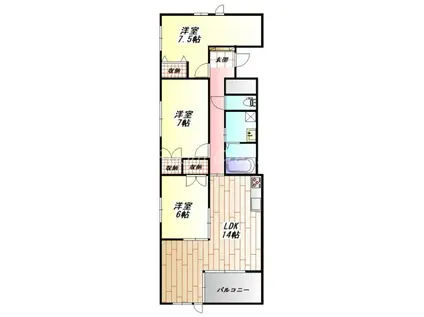 KSガーデン神明(3LDK/3階)の間取り写真