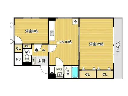峰塚マンション(2LDK/3階)の間取り写真