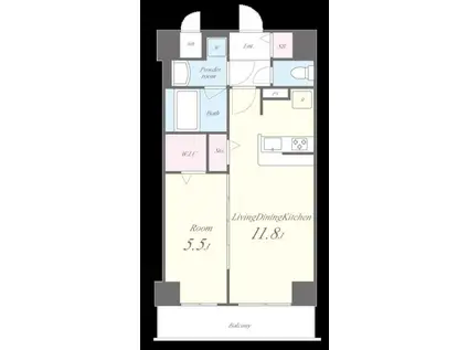 カーサヴェルデ東小橋(1LDK/7階)の間取り写真