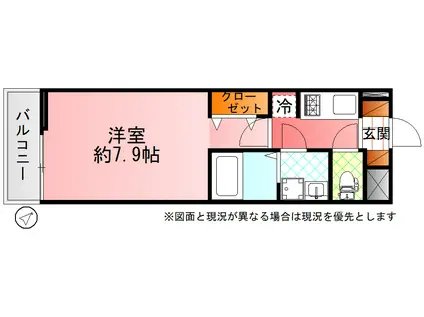 グランフェリシア(1K/1階)の間取り写真