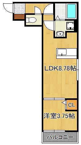 プルミエール(1LDK/1階)の間取り写真