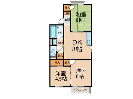 メゾンルミエールA(3DK/2階)の間取り写真