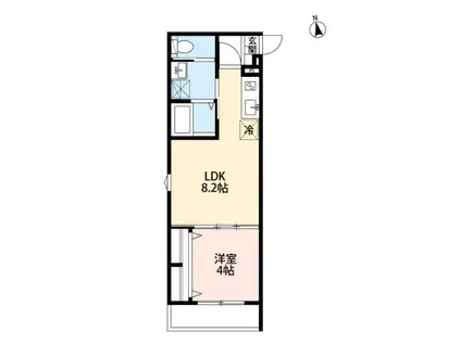 つばめハウス北松戸(1LDK/1階)の間取り写真