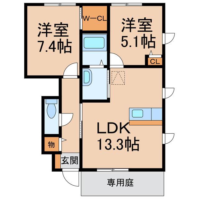 アン・セリジェ(2LDK/1階)の間取り写真