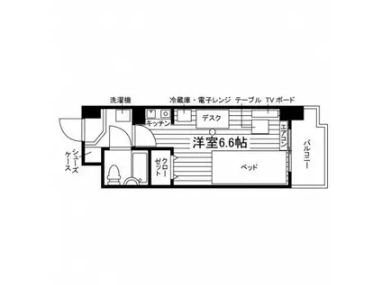 LADORIO KAKIO(ワンルーム/4階)の間取り写真