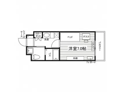 学生会館リバーテラス仙台支倉(1K/9階)の間取り写真