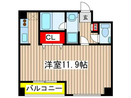 シャトー泉II(ワンルーム/7階)の間取り写真