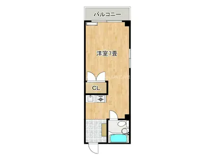 エイトコート宿院(ワンルーム/3階)の間取り写真