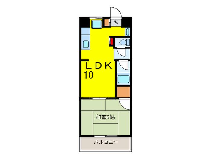 サンハイム(1LDK/2階)の間取り写真