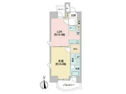 さくらHILLS 名駅ノース(1LDK/3階)の間取り写真