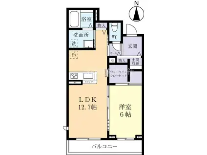 ロブステッラ ヴィータ(1LDK/1階)の間取り写真