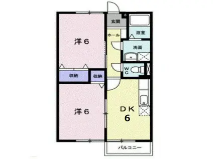 サンモール(2DK/1階)の間取り写真