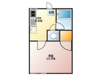 ファイブ鶴巻(1LDK/2階)の間取り写真