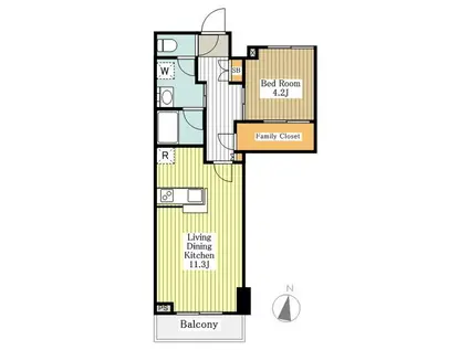 京王府中テラス(1LDK/6階)の間取り写真