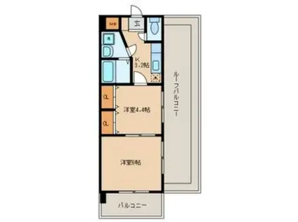 第17川崎ビル(2K/6階)の間取り写真