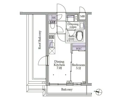 イプセ初台(1DK/4階)の間取り写真
