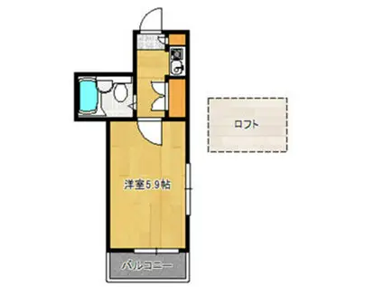 ホワイトハウス荒子(1K/1階)の間取り写真