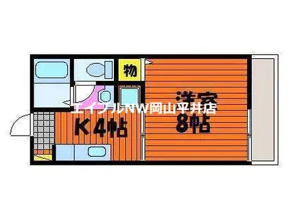 宮の里メゾン(1K/2階)の間取り写真