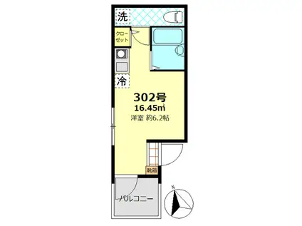 プティロシェ小岩(ワンルーム/3階)の間取り写真