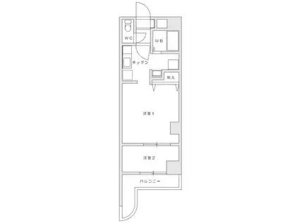 グリフィンコタニ(ワンルーム/2階)の間取り写真