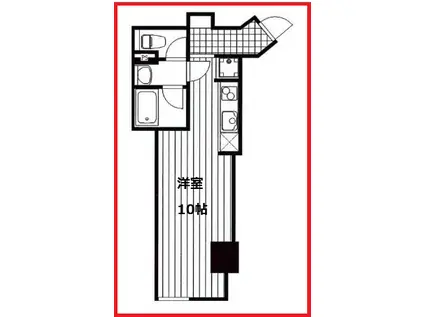 ワイビル足立江北(ワンルーム/4階)の間取り写真