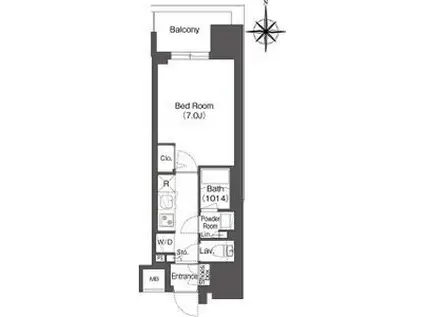 コンフォリア新大阪宮原Q(1K/9階)の間取り写真