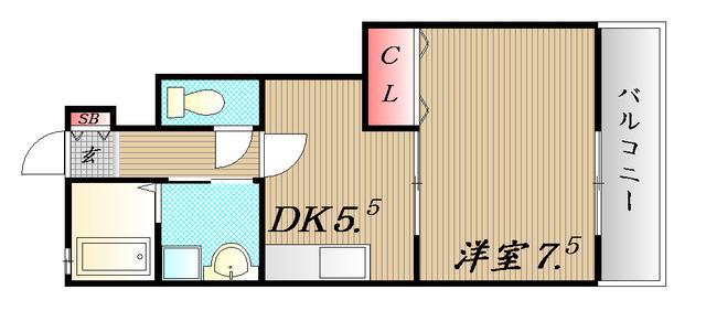 ヒルサイドテラス 角(1DK/1階)の間取り写真