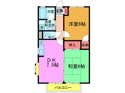 ミキレジデンス(2DK/2階)の間取り写真