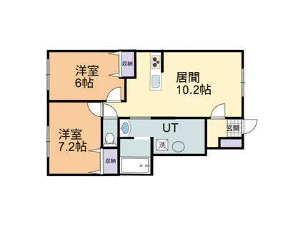 エコ A(2LDK/1階)の間取り写真