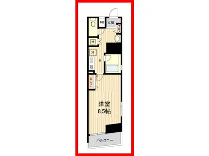 ラクラス新御徒町(1K/5階)の間取り写真