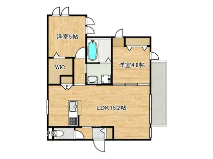 エーデルワイス(2LDK/1階)の間取り写真
