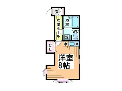 テラパレスIII(ワンルーム/1階)の間取り写真