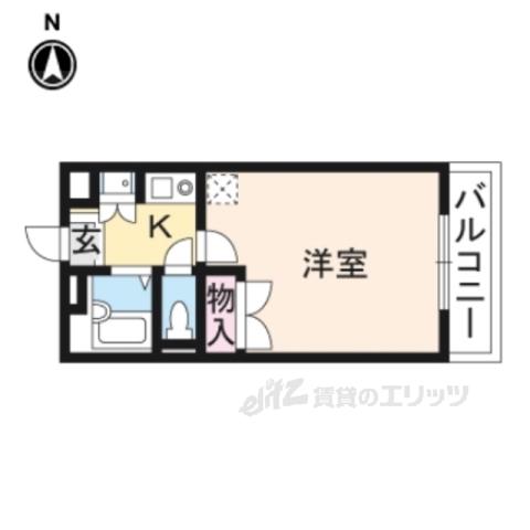 レオパレス二上(1K/2階)の間取り写真