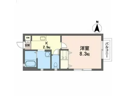 エスポワールコート(1K/2階)の間取り写真