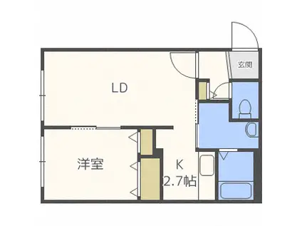 エステートN21(1LDK/3階)の間取り写真